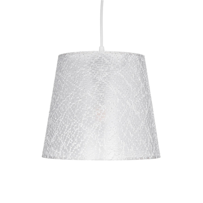 GloboStar® CONEY 203-0069 Μοντέρνο Κρεμαστό Φωτιστικό Καπέλο Μονόφωτο 1 x E27 IP20 Λευκό Ύφασμα - Μ26 x Π26 x Υ25cm