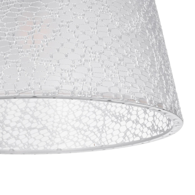 GloboStar® CONEY 203-0069 Μοντέρνο Κρεμαστό Φωτιστικό Καπέλο Μονόφωτο 1 x E27 IP20 Λευκό Ύφασμα - Μ26 x Π26 x Υ25cm