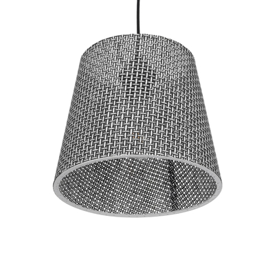 GloboStar® CONEY 203-0070 Μοντέρνο Κρεμαστό Φωτιστικό Καπέλο Μονόφωτο 1 x E27 IP20 Γκρι Διάτρητο Ύφασμα - Μ26 x Π26 x Υ25cm