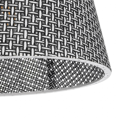GloboStar® CONEY 203-0070 Μοντέρνο Κρεμαστό Φωτιστικό Καπέλο Μονόφωτο 1 x E27 IP20 Γκρι Διάτρητο Ύφασμα - Μ26 x Π26 x Υ25cm