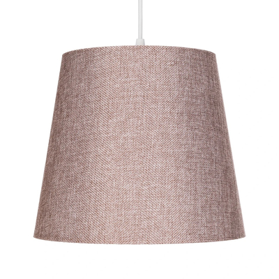 GloboStar® CONEY 203-0072 Μοντέρνο Κρεμαστό Φωτιστικό Καπέλο Μονόφωτο 1 x E27 IP20 Ροζ Ύφασμα - Μ26 x Π26 x Υ25cm