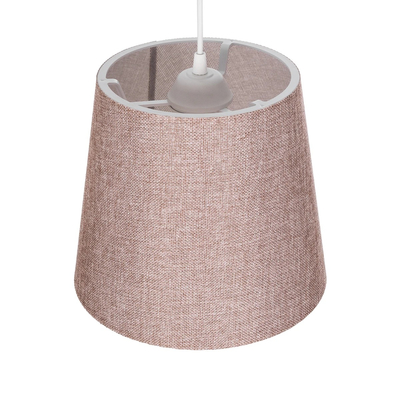 GloboStar® CONEY 203-0072 Μοντέρνο Κρεμαστό Φωτιστικό Καπέλο Μονόφωτο 1 x E27 IP20 Ροζ Ύφασμα - Μ26 x Π26 x Υ25cm