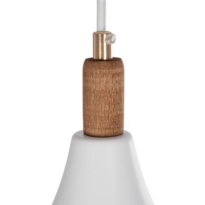 GloboStar® BELFRY 203-0076 Μοντέρνο Κρεμαστό Φωτιστικό Καμπάνα Μονόφωτο 1 x E27 IP20 Λεύκο & Χρυσό Πλαστικό - Μ29.5 x Π29.5 x Υ22cm