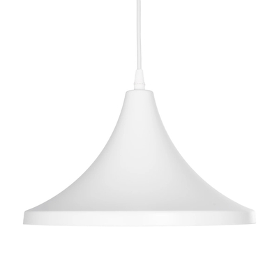 GloboStar® BELFRY 203-0079 Μοντέρνο Κρεμαστό Φωτιστικό Καμπάνα Μονόφωτο 1 x E27 IP20 Λεύκο Πλαστικό - Μ29.5 x Π29.5 x Υ21cm