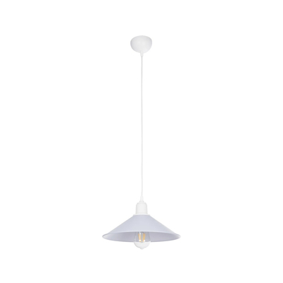 GloboStar® FERRO 203-0087 Μοντέρνο Κρεμαστό Φωτιστικό Καμπάνα Μονόφωτο 1 x E27 IP20 Λευκό Πλαστικό - Μ30 x Π30 x Υ15cm