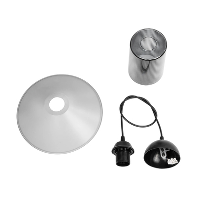 GloboStar® PROMO 203-0089 Μοντέρνο Κρεμαστό Φωτιστικό Καμπάνα Μονόφωτο 1 x E27 IP20 Μαύρο Πλαστικό - Μ25.5 x Π25.5 x Υ20cm