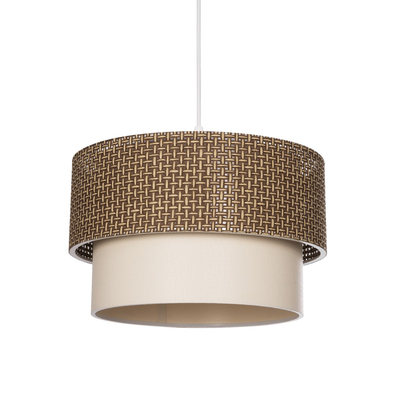GloboStar® SISSIE 203-0138 Μοντέρνο Κρεμαστό Φωτιστικό Καπέλο Μονόφωτο 1 x E27 IP20 Καφέ & Μπεζ Ύφασμα - Μ30 x Π30 x Υ93cm