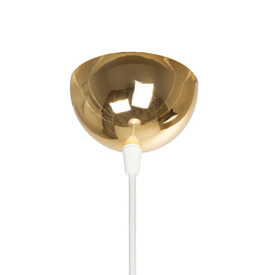 GloboStar® MARBLE 203-0098 Μοντέρνο Κρεμαστό Φωτιστικό Καμπάνα Μονόφωτο 1 x E27 IP20 Λεύκο & Χρυσό Πλαστικό - Μ30 x Π30 x Υ20cm