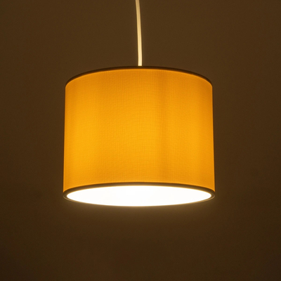 GloboStar® BLAZE 203-0106 Μοντέρνο Κρεμαστό Φωτιστικό Καπέλο Μονόφωτο 1 x E27 IP20 Μπεζ Ύφασμα - Μ22 x Π22 x Υ20cm