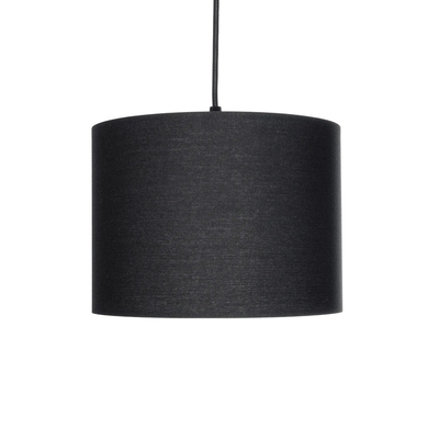 GloboStar® BLAZE 203-0109 Μοντέρνο Κρεμαστό Φωτιστικό Καπέλο Μονόφωτο 1 x E27 IP20 Μαύρο Ύφασμα - Μ22 x Π22 x Υ20cm