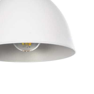 GloboStar® RADE 203-0125 Μοντέρνο Κρεμαστό Φωτιστικό Καμπάνα Μονόφωτο 1 x E27 IP20 Λευκό με Χρυσό Πλαστικό - Μ17.5 x Π17.5 x Υ56cm