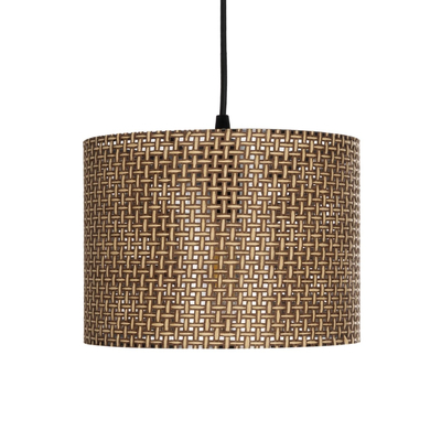 GloboStar® CLAIRIE 203-0132 Μοντέρνο Κρεμαστό Φωτιστικό Καπέλο Μονόφωτο 1 x E27 IP20 Καφέ Ύφασμα - Μ22 x Π22 x Υ93cm