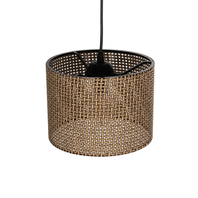 GloboStar® CLAIRIE 203-0132 Μοντέρνο Κρεμαστό Φωτιστικό Καπέλο Μονόφωτο 1 x E27 IP20 Καφέ Ύφασμα - Μ22 x Π22 x Υ93cm