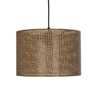 GloboStar® CLAIRIE 203-0135 Μοντέρνο Κρεμαστό Φωτιστικό Καπέλο Μονόφωτο 1 x E27 IP20 Καφέ Ύφασμα - Μ30 x Π30 x Υ93cm