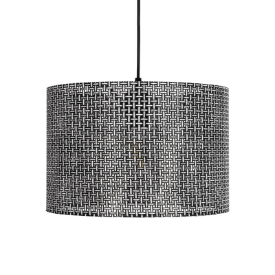 GloboStar® CLAIRIE 203-0136 Μοντέρνο Κρεμαστό Φωτιστικό Καπέλο Μονόφωτο 1 x E27 IP20 Μαύρο Ύφασμα - Μ30 x Π30 x Υ93cm