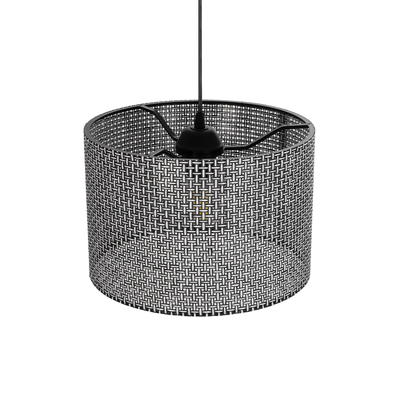 GloboStar® CLAIRIE 203-0136 Μοντέρνο Κρεμαστό Φωτιστικό Καπέλο Μονόφωτο 1 x E27 IP20 Μαύρο Ύφασμα - Μ30 x Π30 x Υ93cm