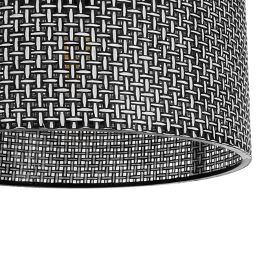 GloboStar® CLAIRIE 203-0136 Μοντέρνο Κρεμαστό Φωτιστικό Καπέλο Μονόφωτο 1 x E27 IP20 Μαύρο Ύφασμα - Μ30 x Π30 x Υ93cm