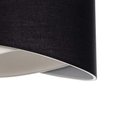 GloboStar® LILI 203-0176 Μοντέρνο Κρεμαστό Φωτιστικό Καπέλο Μονόφωτο 1 x E27 IP20 Μαύρο & Λευκό Ύφασμα - Μ38 x Π38 x Υ95cm