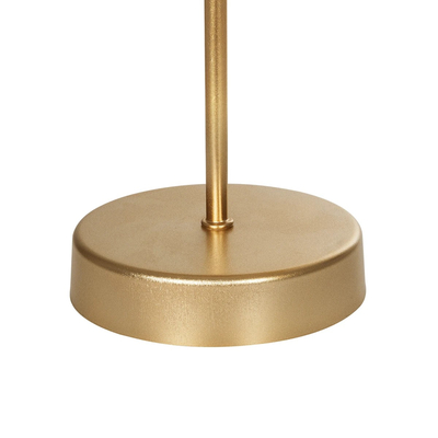 GloboStar® WIZ 203-0181 Μοντέρνο Επιτραπέζιο Φωτιστικό Μονόφωτο 1 x E27 IP20 Χρυσο Μέταλλο Με Καφέ Καπέλο- Μ22 x Π22 x Υ36.5cm