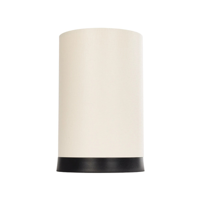 GloboStar® CYLINDER 203-0183 Μοντέρνο Επιτραπέζιο Φωτιστικό Μονόφωτο 1 x E27 IP20 Μαύρη Βάση με Λευκό Υφασμα - Μ14 x Π14 x Υ21cm