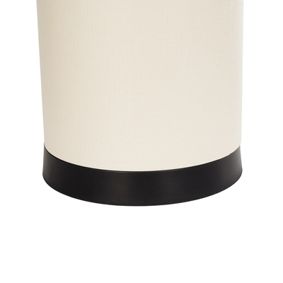 GloboStar® CYLINDER 203-0183 Μοντέρνο Επιτραπέζιο Φωτιστικό Μονόφωτο 1 x E27 IP20 Μαύρη Βάση με Λευκό Υφασμα - Μ14 x Π14 x Υ21cm