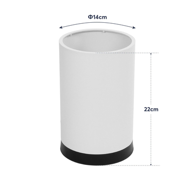 GloboStar® CYLINDER 203-0183 Μοντέρνο Επιτραπέζιο Φωτιστικό Μονόφωτο 1 x E27 IP20 Μαύρη Βάση με Λευκό Υφασμα - Μ14 x Π14 x Υ21cm