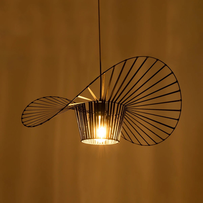 GloboStar® LUMINOVA 61464 Μοντέρνο Κρεμαστό Φωτιστικό Πλέγμα Μονόφωτο 1 x E27 IP20 Μαύρο Σχοινί με Μαύρο Σύρμα - Μ65 x Π65 x Υ25cm