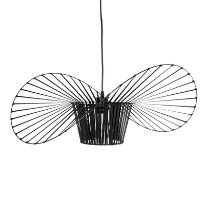 GloboStar® LUMINOVA 61464 Μοντέρνο Κρεμαστό Φωτιστικό Πλέγμα Μονόφωτο 1 x E27 IP20 Μαύρο Σχοινί με Μαύρο Σύρμα - Μ65 x Π65 x Υ25cm