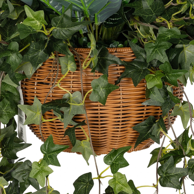 GloboStar® Artificial Garden VARIOUS HANGING PLANT 20623 Τεχνητό Κρεμαστό Διακοσμητικό Φυτό Φτέρης Π60 x Μ60 x Y70cm