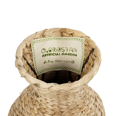 GloboStar® Artificial Garden HAVANA 21223 Διακοσμητικό Πλεκτό Καλάθι Κασπώ Γλάστρα Μπεζ Π22 x M22 x Υ42cm