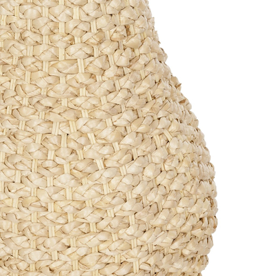 GloboStar® Artificial Garden SANDIAGO 21233 Διακοσμητικό Πλεκτό Καλάθι - Κασπώ Γλάστρα - Flower Pot Μπεζ Π30 x M30 x Υ60cm