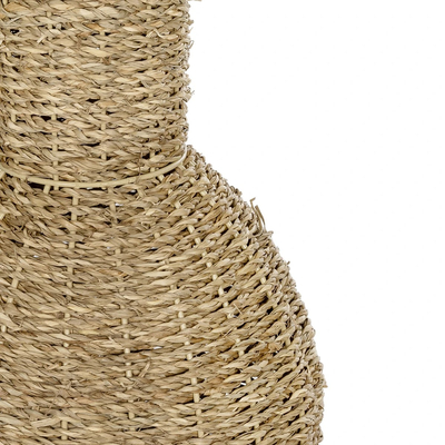 GloboStar® Artificial Garden MAUI 21242 Διακοσμητικό Πλεκτό Καλάθι - Κασπώ Γλάστρα - Flower Pot Μπεζ Π22 x M22 x Υ40cm