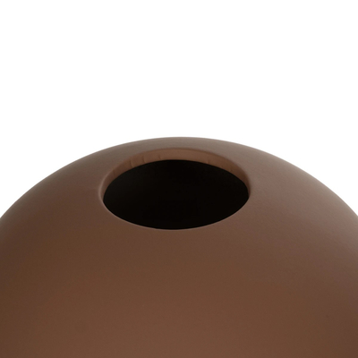 GloboStar® Artificial Garden SANUR 21261 Διακοσμητικό Κεραμικό Βάζo Καφέ Π22 x Μ22 x Υ20cm