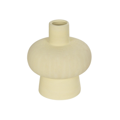 GloboStar® Artificial Garden ICEBERG 21263 Διακοσμητικό Κεραμικό Βάζo Μπεζ Π17 x Μ17 x Υ20cm