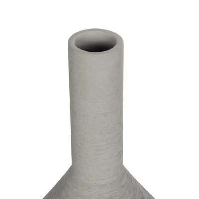 GloboStar® Artificial Garden BARBADOS 21284 Διακοσμητικό Κεραμικό Βάζo Γκρι Π16 x Μ16 x Υ25cm