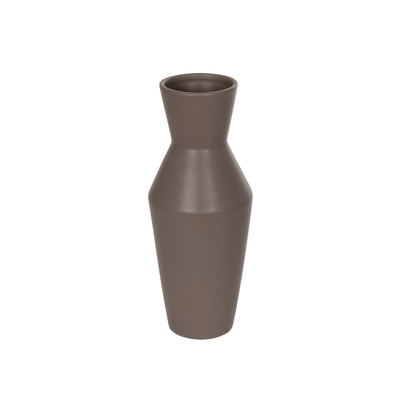 GloboStar® Artificial Garden UNIQUE 21286 Διακοσμητικό Κεραμικό Βάζo Καφέ Π10 x Μ10 x Υ24cm