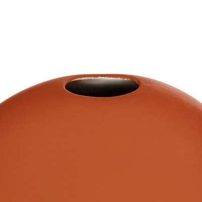 GloboStar® Artificial Garden CINNAMON 21291 Διακοσμητικό Κεραμικό Βάζo Πορτοκαλί Π15 x Μ15 x Υ14cm