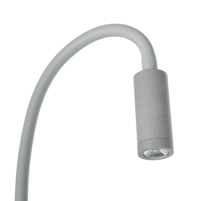 GloboStar® GOOSE 61689 Φωτιστικό Τοίχου - Απλίκα LED 3W 300lm 36° AC 220-240V IP20 - Reading Light - Θερμό Λευκό 2700K Γκρι Αλουμίνιο - Μ6.5 x Π22.5 x Υ23cm - 5 Xρόνια Εγγύηση
