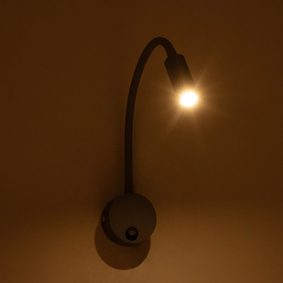 GloboStar® GOOSE 61689 Φωτιστικό Τοίχου - Απλίκα LED 3W 300lm 36° AC 220-240V IP20 - Reading Light - Θερμό Λευκό 2700K Γκρι Αλουμίνιο - Μ6.5 x Π22.5 x Υ23cm - 5 Xρόνια Εγγύηση