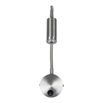 GloboStar® GOOSE 61691 Φωτιστικό Τοίχου - Απλίκα LED 3W 300lm 36° AC 220-240V IP20 - Reading Light - Θερμό Λευκό 2700K Ασημί Αλουμίνιο - Μ6.5 x Π22.5 x Υ23cm - 5 Xρόνια Εγγύηση