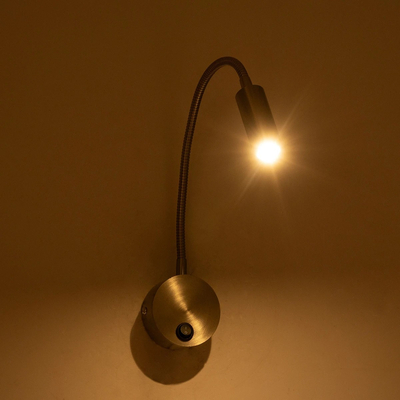 GloboStar® GOOSE 61691 Φωτιστικό Τοίχου - Απλίκα LED 3W 300lm 36° AC 220-240V IP20 - Reading Light - Θερμό Λευκό 2700K Ασημί Αλουμίνιο - Μ6.5 x Π22.5 x Υ23cm - 5 Xρόνια Εγγύηση