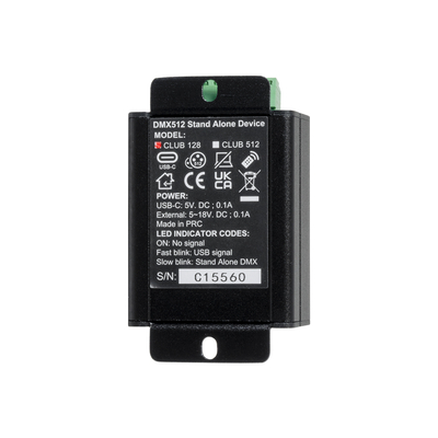 GLOBOSTAR® SKYDANCE-CHROMATEQ 71579 USB-C σε DMX512 Interface 128 Κανάλια XLR3 DC 5V IP40 - Ασύρματο Χειριστήριο IR - Μ7.8 x Π5 x Υ3.8cm - 5 Χρόνια Εγγύηση