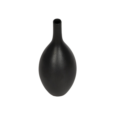 GloboStar® Artificial Garden OLRANDO 21273 Διακοσμητικό Κεραμικό Βάζo Μαύρο Π8 x Μ8 x Υ20cm