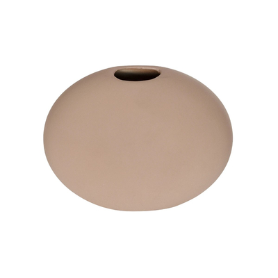 GloboStar® Artificial Garden LANZAROTE 21290 Διακοσμητικό Κεραμικό Βάζo Καφέ Π15 x Μ15 x Υ14cm