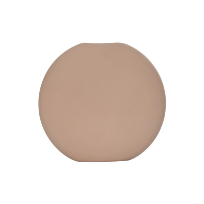 GloboStar® Artificial Garden LANZAROTE 21290 Διακοσμητικό Κεραμικό Βάζo Καφέ Π15 x Μ15 x Υ14cm