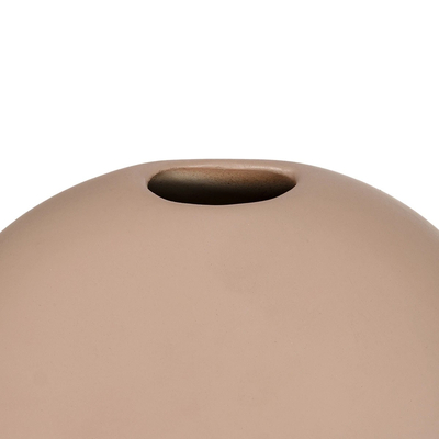 GloboStar® Artificial Garden LANZAROTE 21290 Διακοσμητικό Κεραμικό Βάζo Καφέ Π15 x Μ15 x Υ14cm