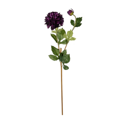 GloboStar® Artificial Garden PURPLE DHALIA BRANCH 21323 Τεχνητό Διακοσμητικό Μωβ Κλαδί Ντάλια Y78cm