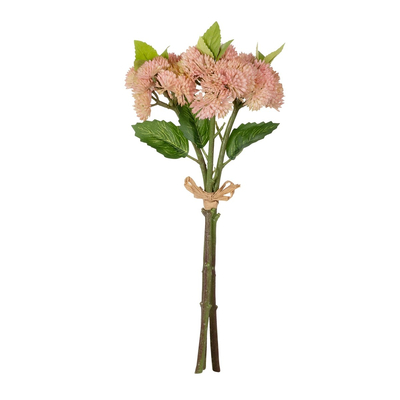 GloboStar® Artificial Garden SALMON PINK SEDUM BOUQUET 21350 Τεχνητό Διακοσμητικό Μπουκέτο Ροζ Σέδο Y30cm