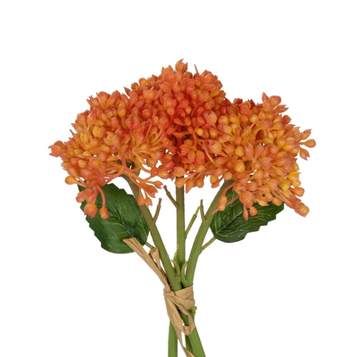 GloboStar® Artificial Garden ORANGE HYACINTH BOUQUET 21357 Τεχνητό Διακοσμητικό Μπουκέτο Πορτοκαλί Υάκυνθος Y30cm