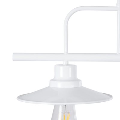 GloboStar® REGAL 01008 Vintage Φωτιστικό Οροφής Ράγα Δίφωτο 2 x E27 IP20 Λευκό Μέταλλο - Μ80 x Π26 x Υ82cm